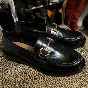 Patent Black Horsebit Loafers
